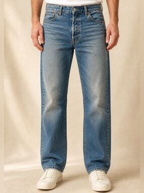 Levi’s 501 Straight Leg Jeans W38 L34 Button Fly Blue 100% Cotton